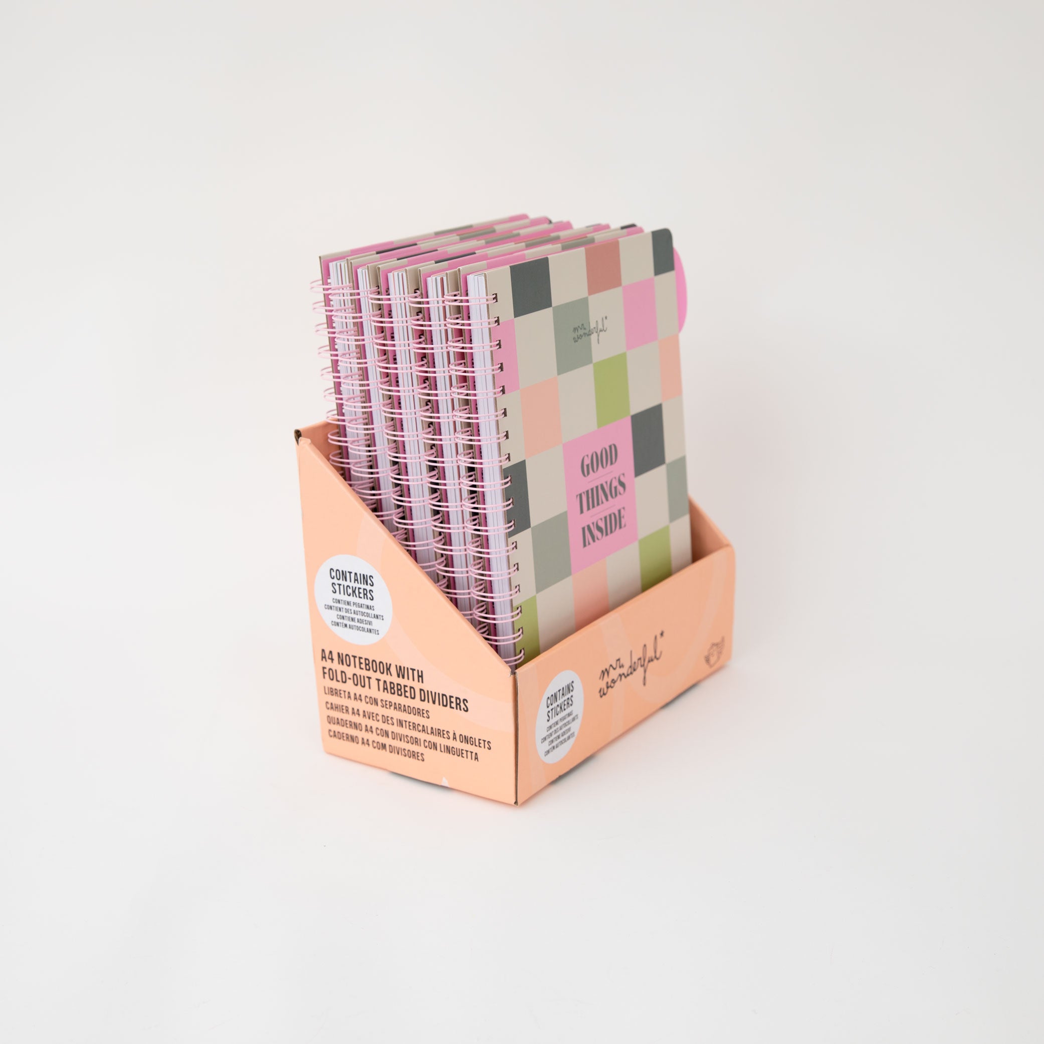 A4 notebook with fold-out tabbed dividers - Good things inside