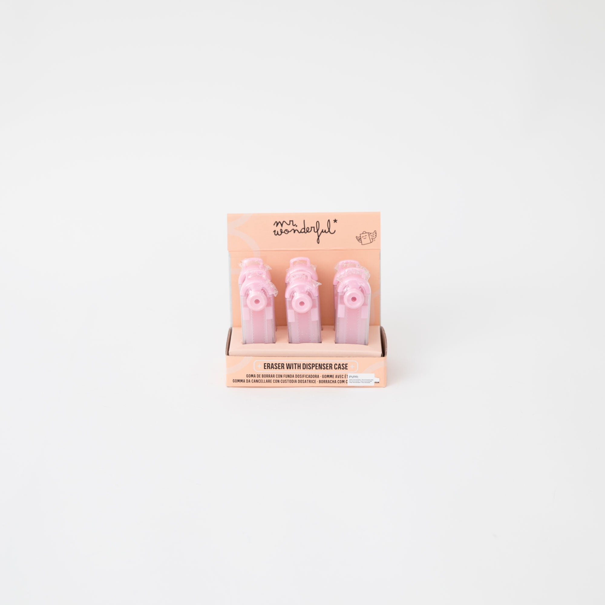 Gomme avec distributeur à molette - Paillettes roses