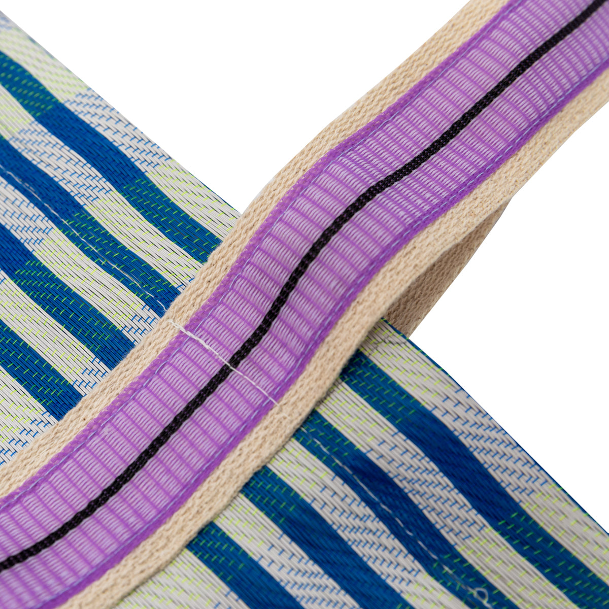 Stripe pattern bag - Blue and white