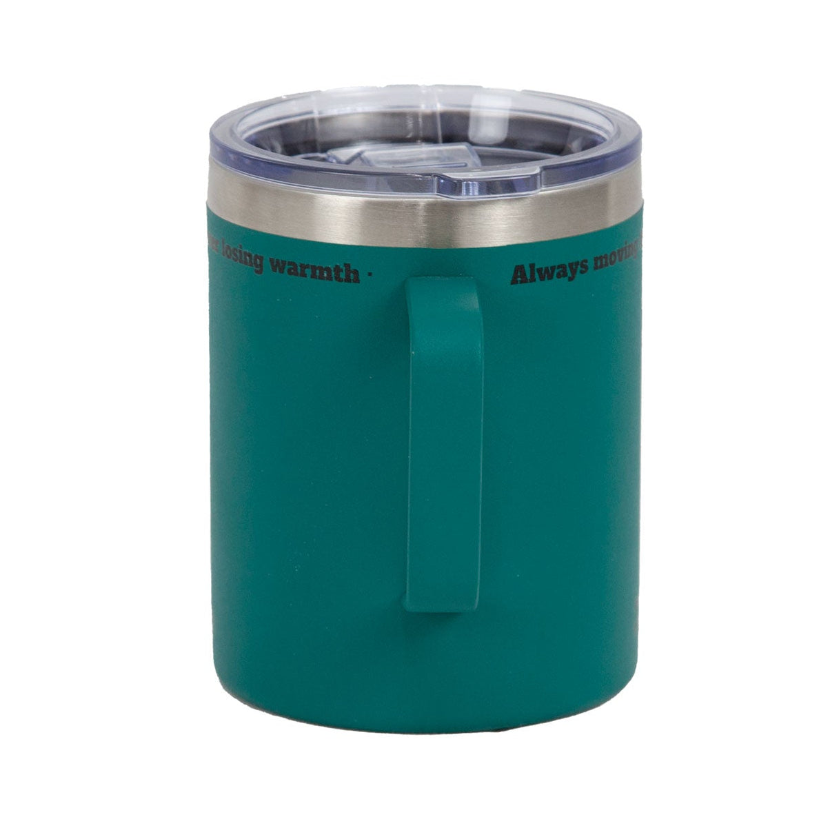 Taza take away térmica con tapa verde - Always moving forward, never losing warmth