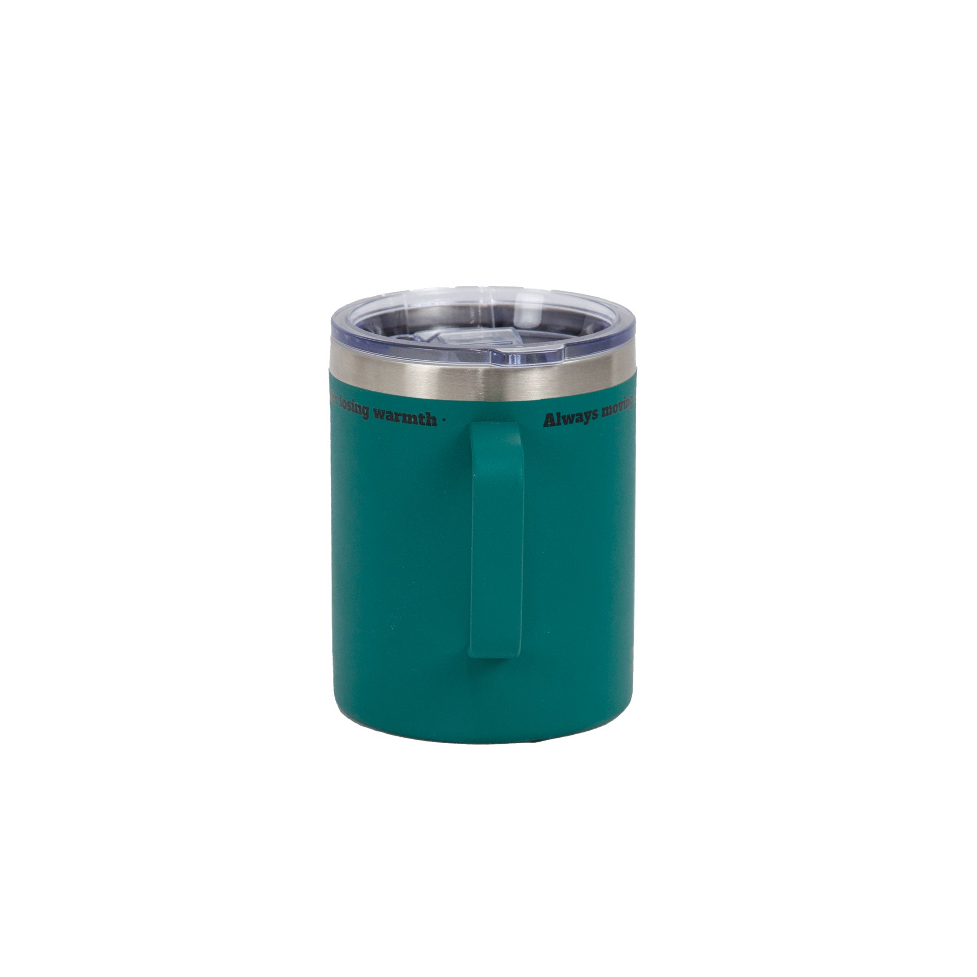 Taza Térmica con asa color verde - Always moving forward, never losing warmth