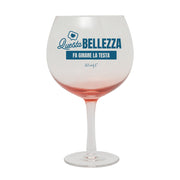 Bicchiere ballon per gin tonic con messaggio in italiano Mr. Wonderful - Questa bellezza fa girare la testa