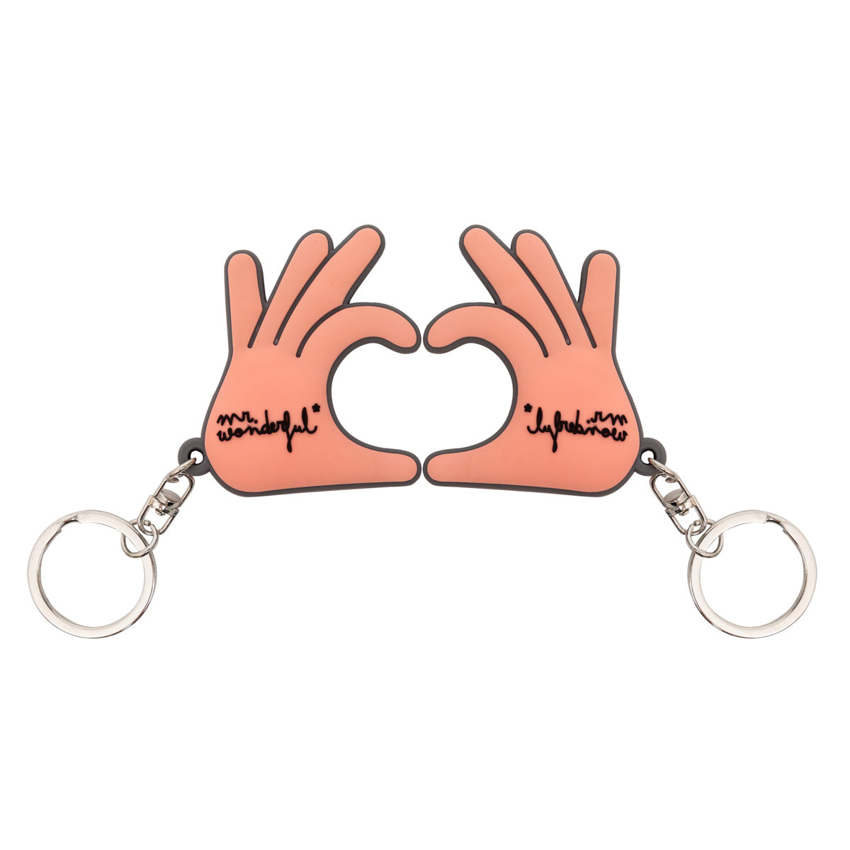Set of 2 keyrings - Heart hands