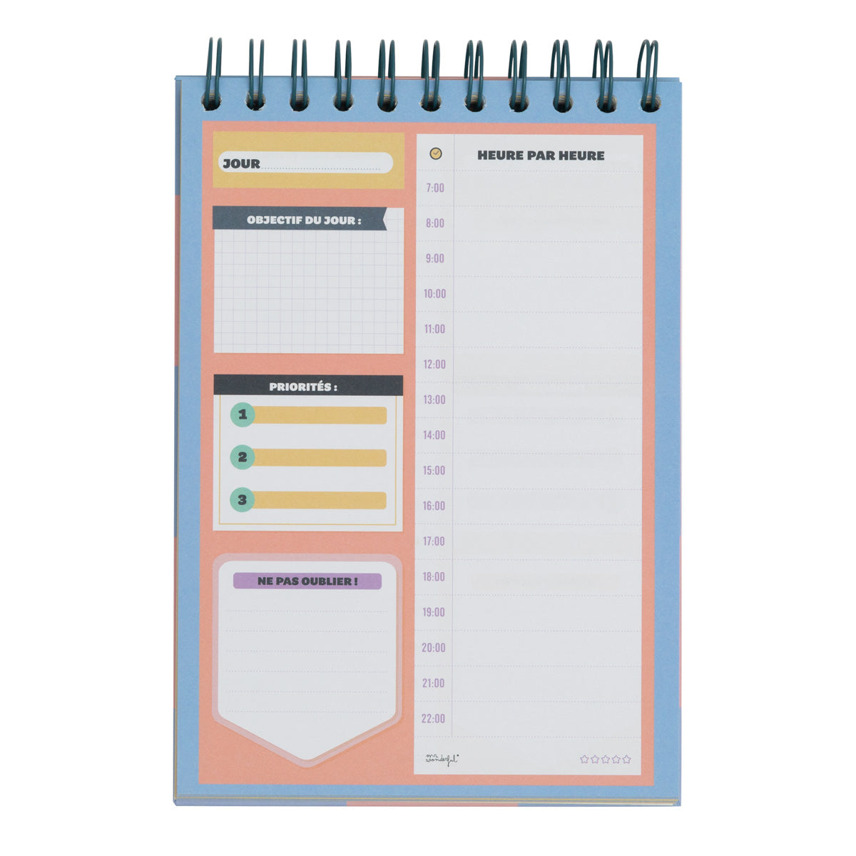 Planning journalier vertical - Plein de journées, autant de projets