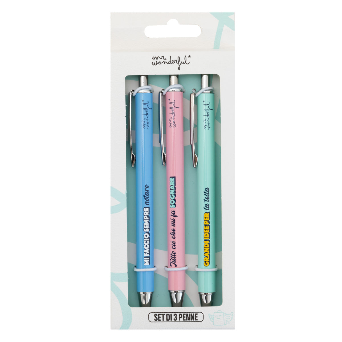 Set di 3 penne per puntare in alto e realizzare tanti sogni