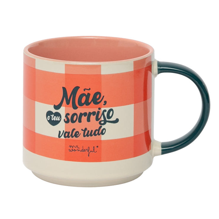 Caneca com mensagem para mães Mr. Wonderful - Mãe, o teu sorriso vale tudo