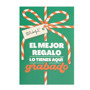 Postal con grabador de mensaje audio - El mejor regalo lo tienes aquí grabado.