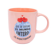 Taza con mensaje de amor Mr. Wonderful - Que se entere el mundo entero: ¡te requetequiero!