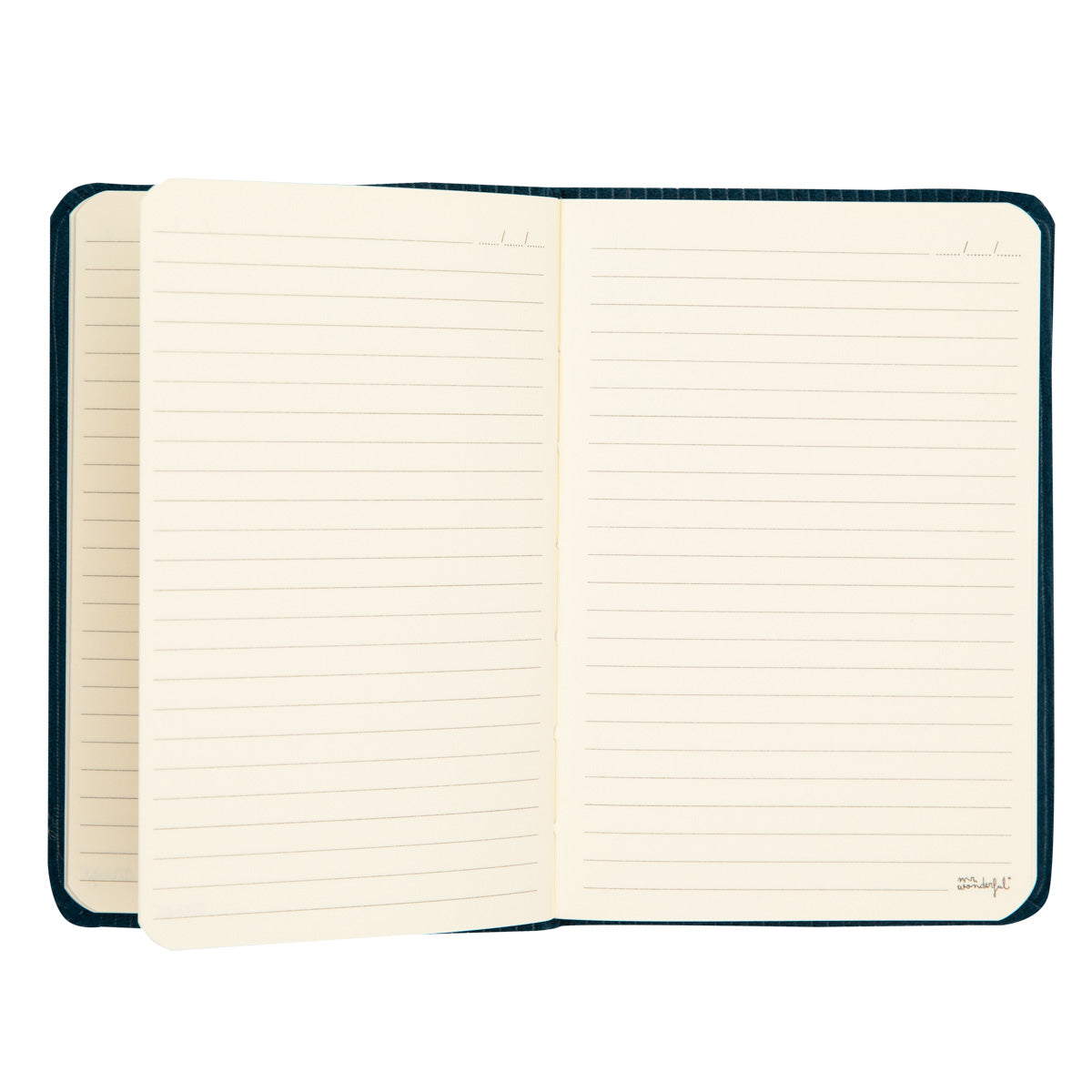 A6 notebook corduroy blue - In the middle of difficulty lies opportunity.