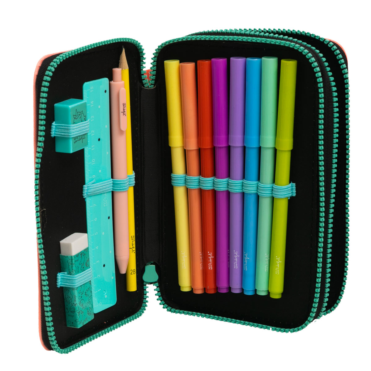 Estuche rosa de 2 compartimentos con muchos extras - My creativity has no limits