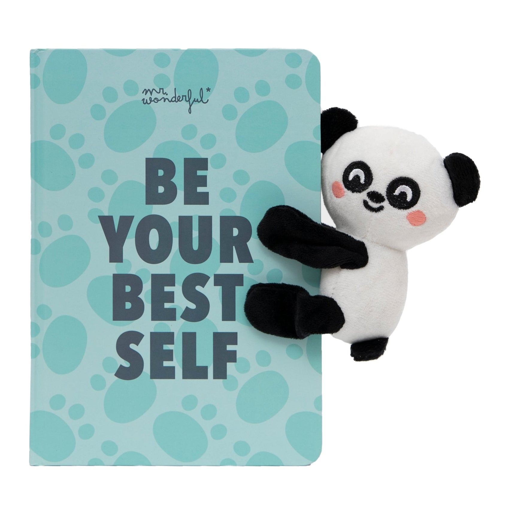 Libreta A5 con peluche panda Mr. Wonderful - Be your best self 