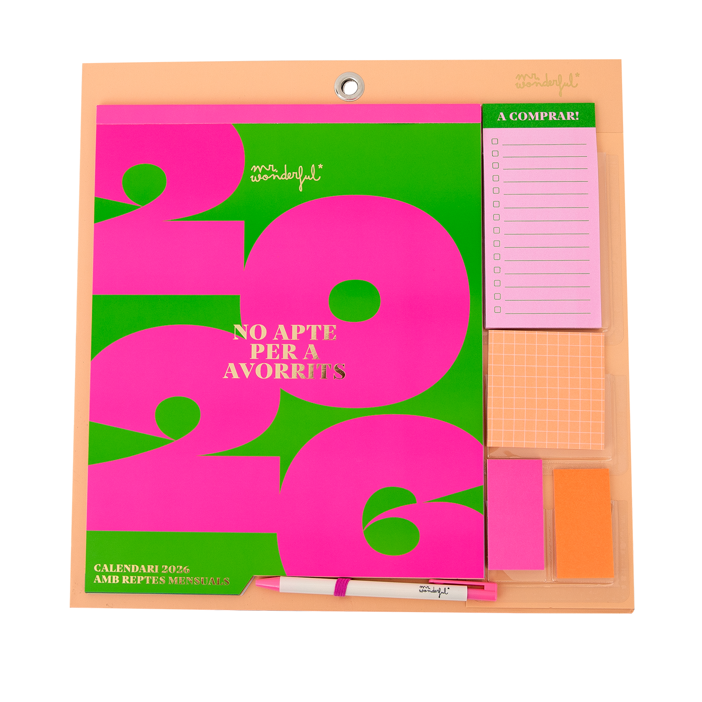 Calendari de paret magnètic 2026 | Mr.Wonderful "No apte per a avorrits"