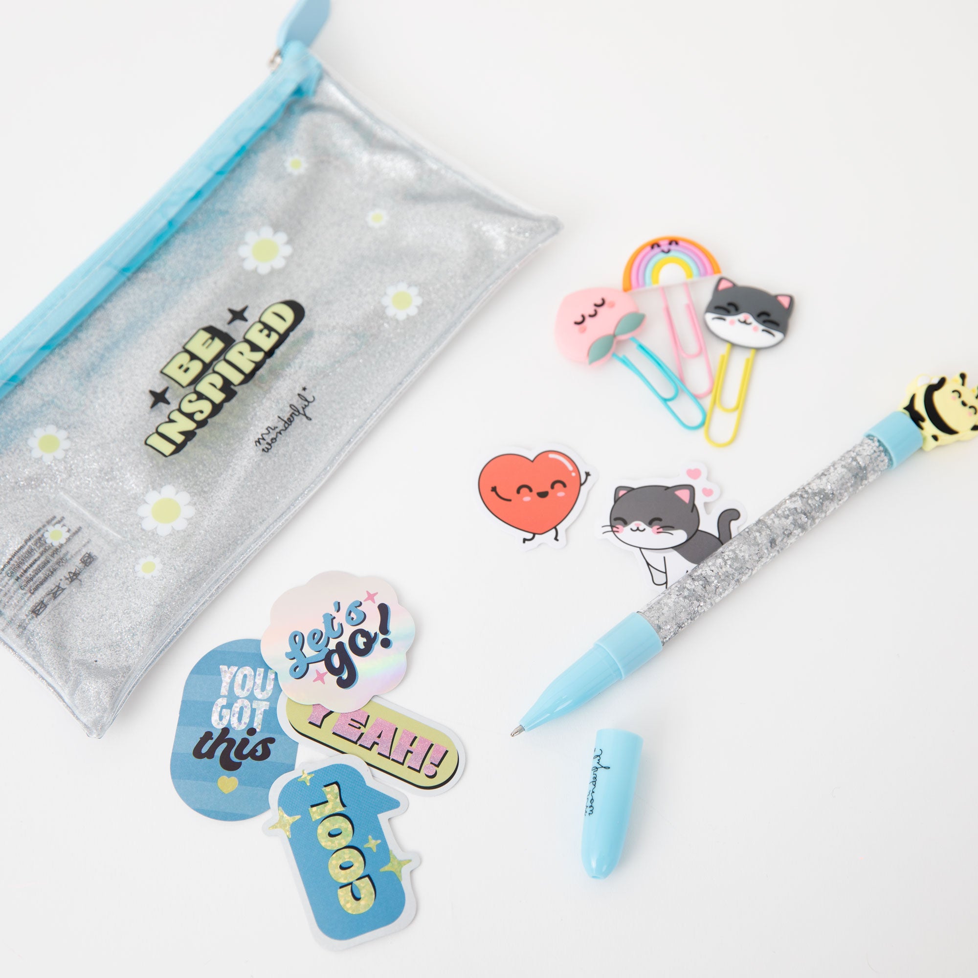 Estuche Boli - Clips - Pegatinas - Con mucho brillo - Be inspired