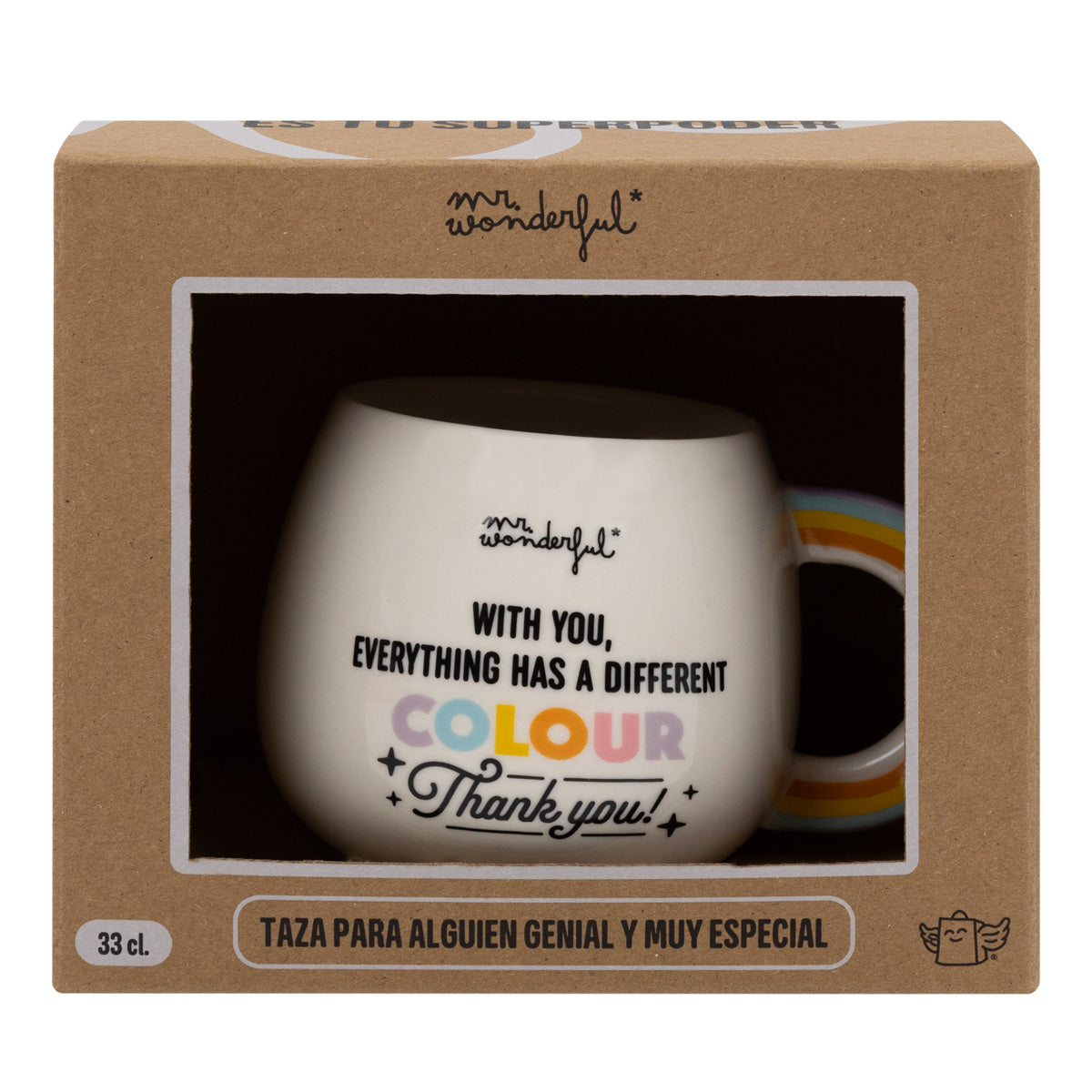 Mug 3D Arc-en-ciel - Chez toi, tout a une couleur différente. Merci! 