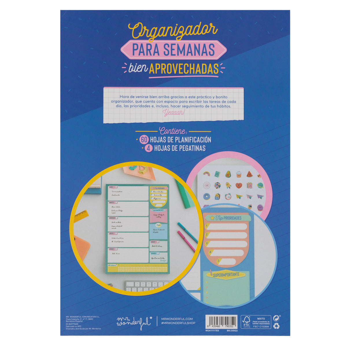 Organizador para semanas bien aprovechadas