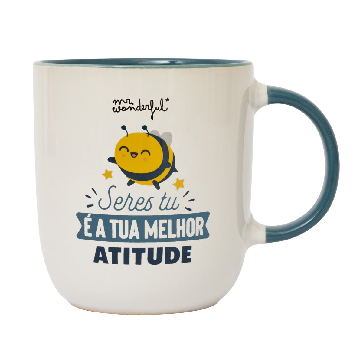 Caneca com mensagem motivador Mr. Wonderful - Seres tu é a tua melhor atitude