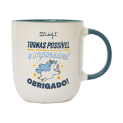 Caneca com mensagem de agradecimiento em português Mr. Wonderful - Tornas possível o impossível
