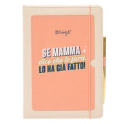 Quaderno con tasca + penna con messaggio per le mamme Mr. Wonderful Festa della Mamma - Se mamma dice che lo farà, lo ha già fatto!