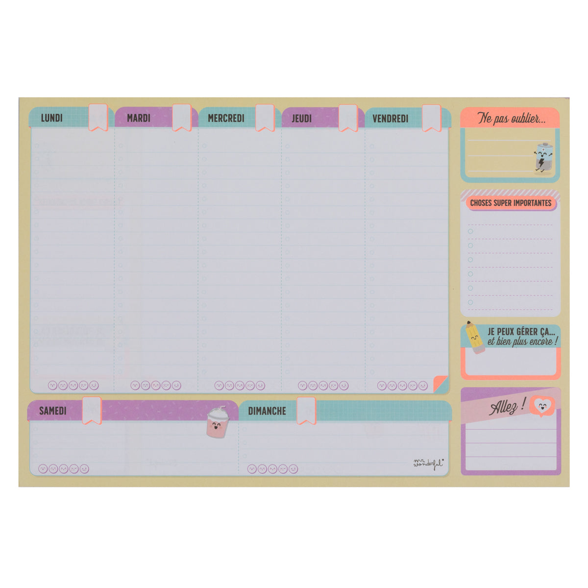 Planning semainier pour réussir tout ce dont tu rêves