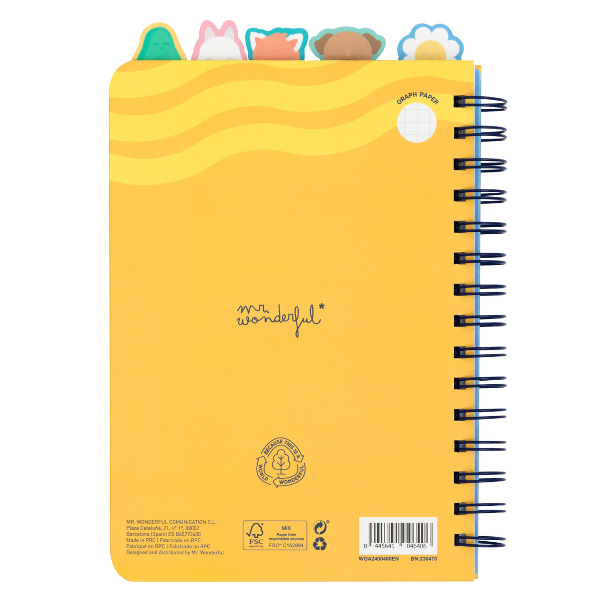 A5 notebook with fold-out tabbed dividers - Great plans make great memories.