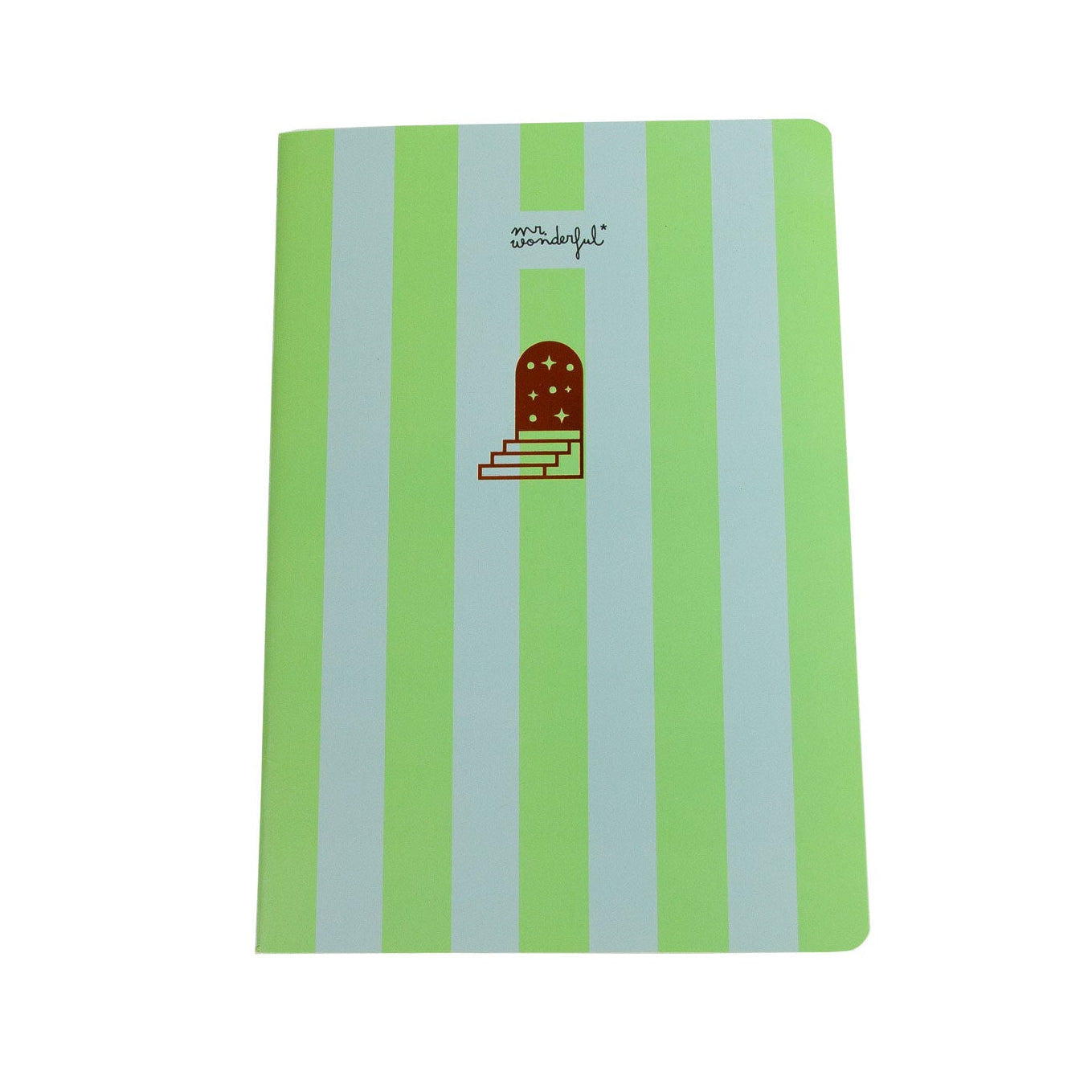 Libreta A5 sencilla Mr. Wonderful estampado a rayas verdes