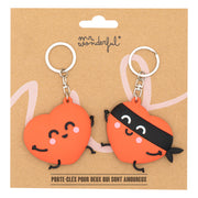 Lot de 2 porte-clés - Coeur et coeur volé 