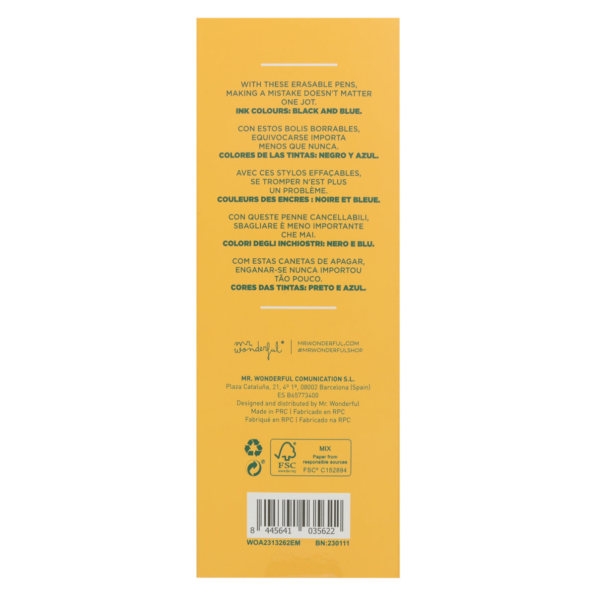 Set of 2 erasable pens - Working on it