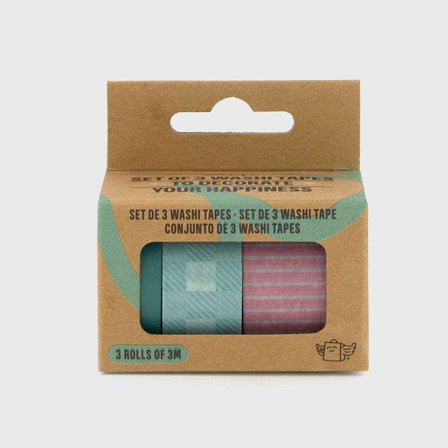 Set de 3 washi tapes para decorar tu felicidad - Verde