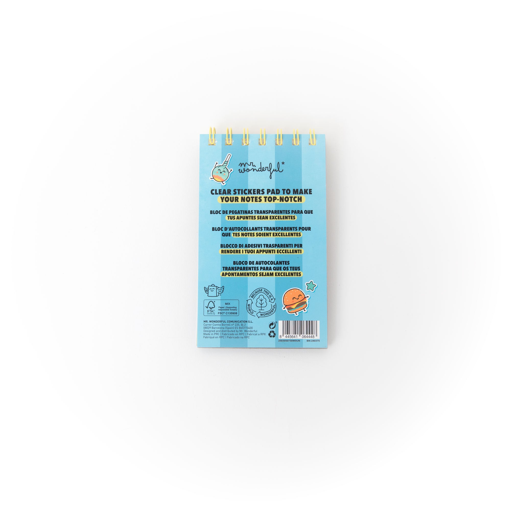 Notepad with clear stickers - All the good stuff rubs off