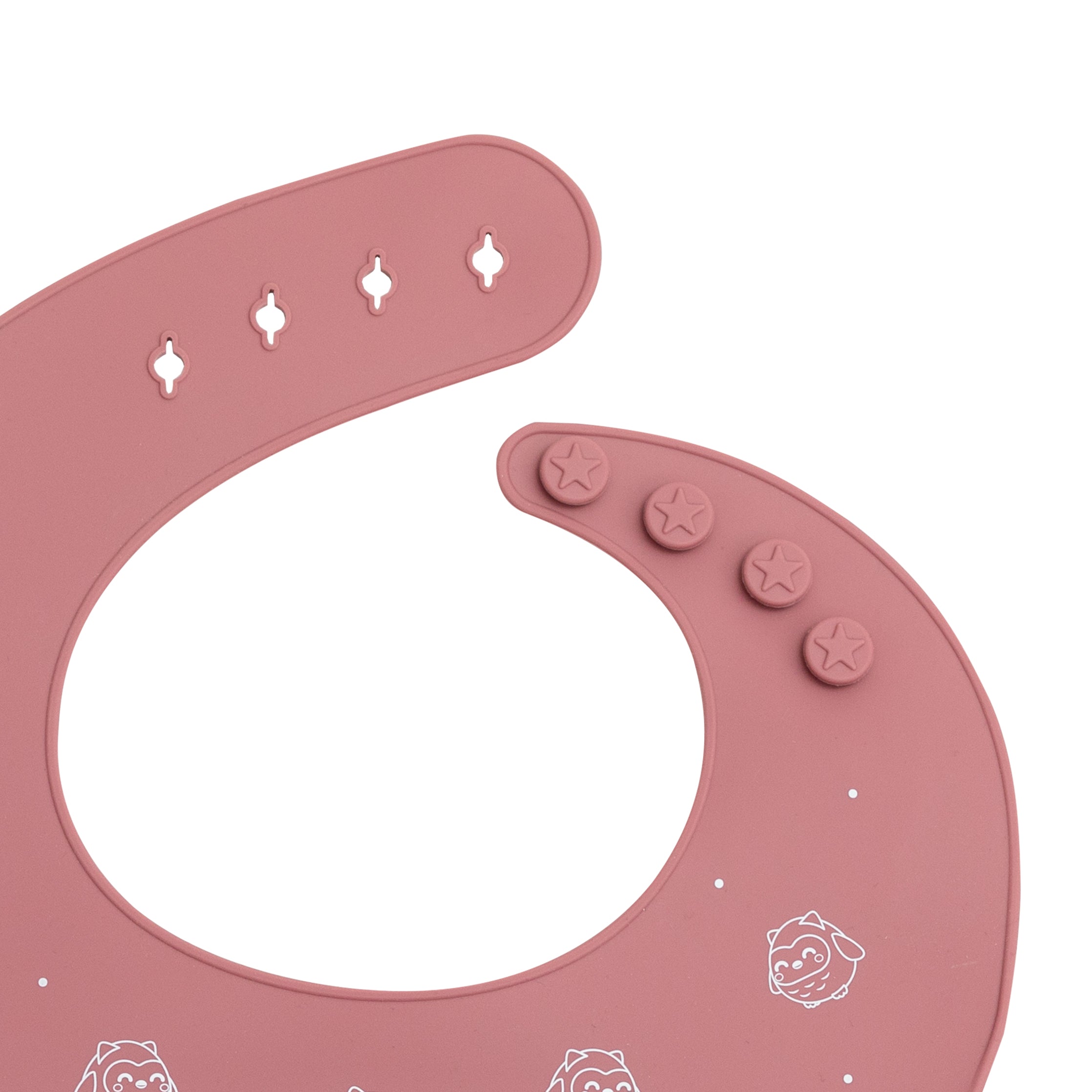 Bavoir en silicone rose - Je vais tout dévorer 
