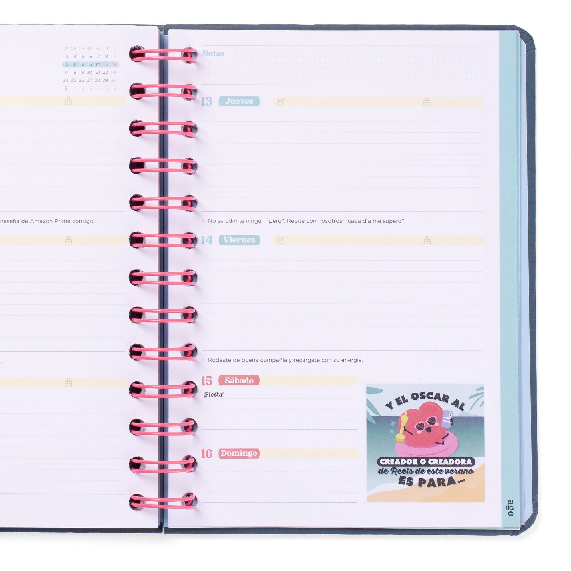 Agenda Wonder pequeña 2025-26 Semanal - Planazos, ilusiones y buenas vibraciones