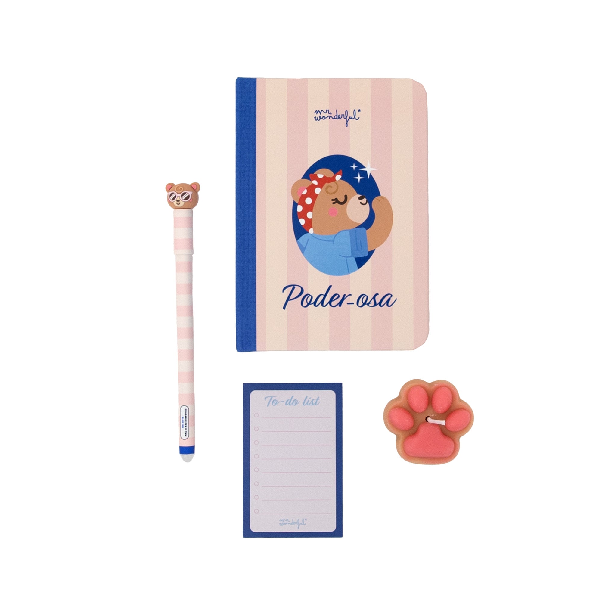 Kit de libreta A6 + boli borrable Bo-Bo + vela + to-do list - Poder-osa