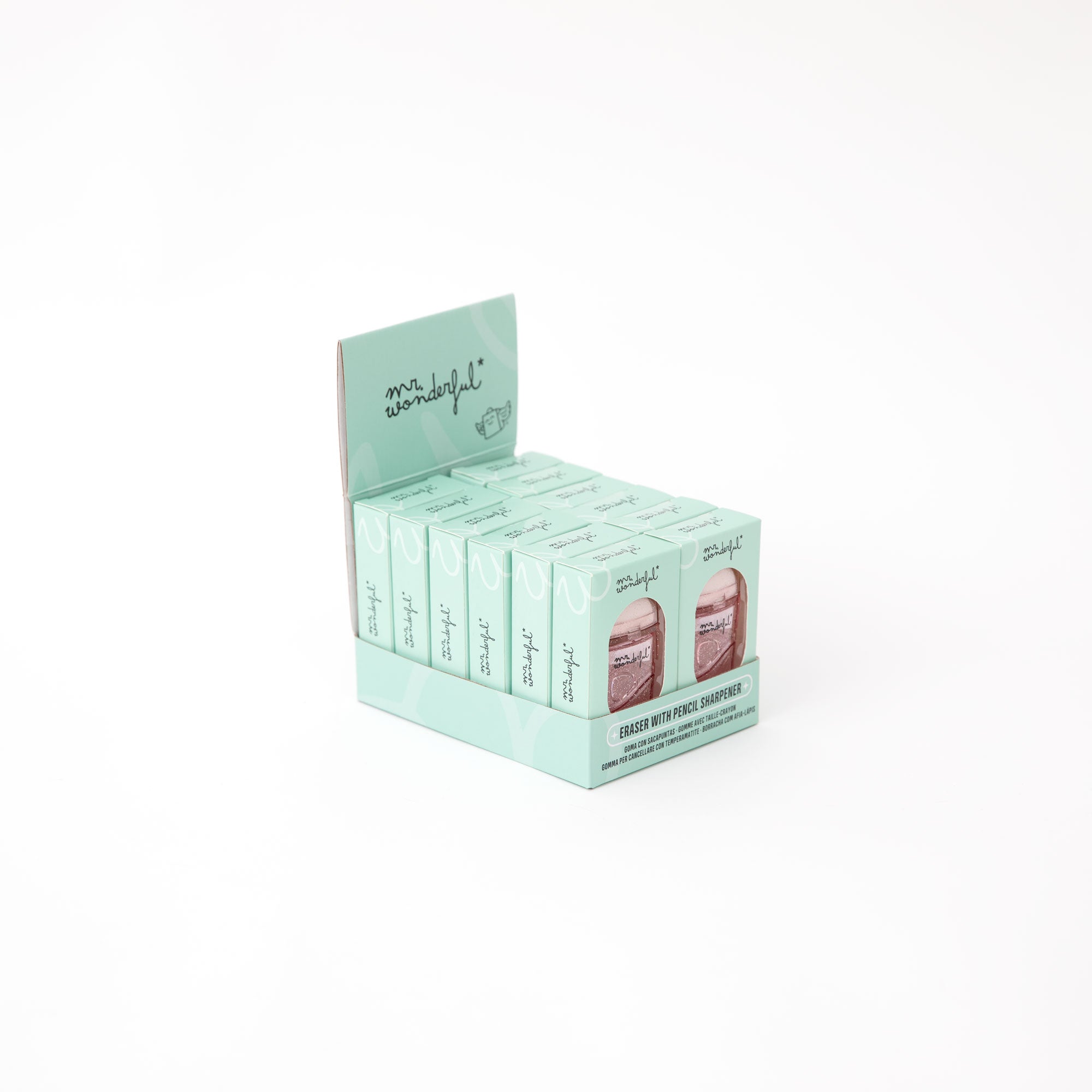 Gomme à paillettes rose avec réservoir