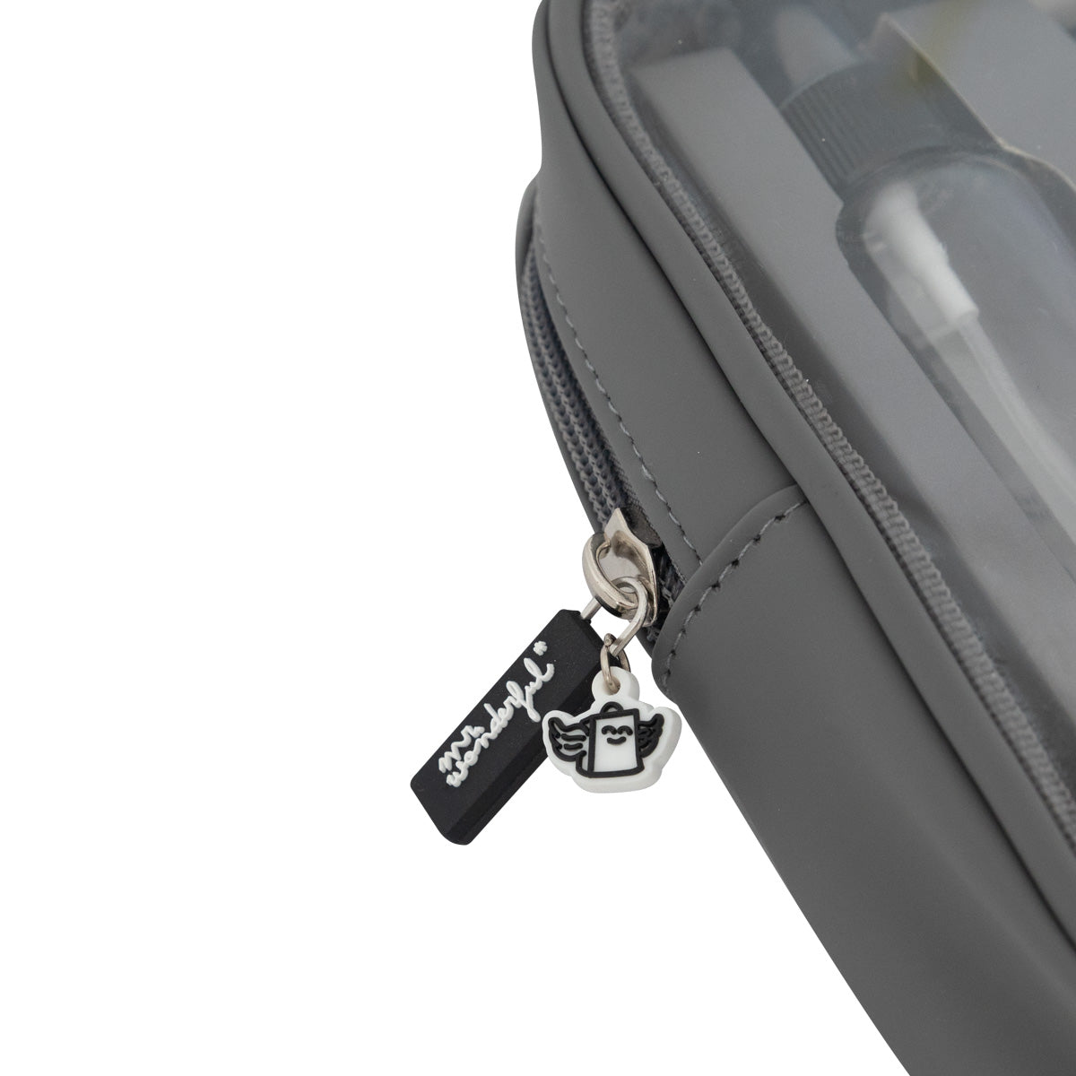 Travel toiletry bag with containers - Grey.