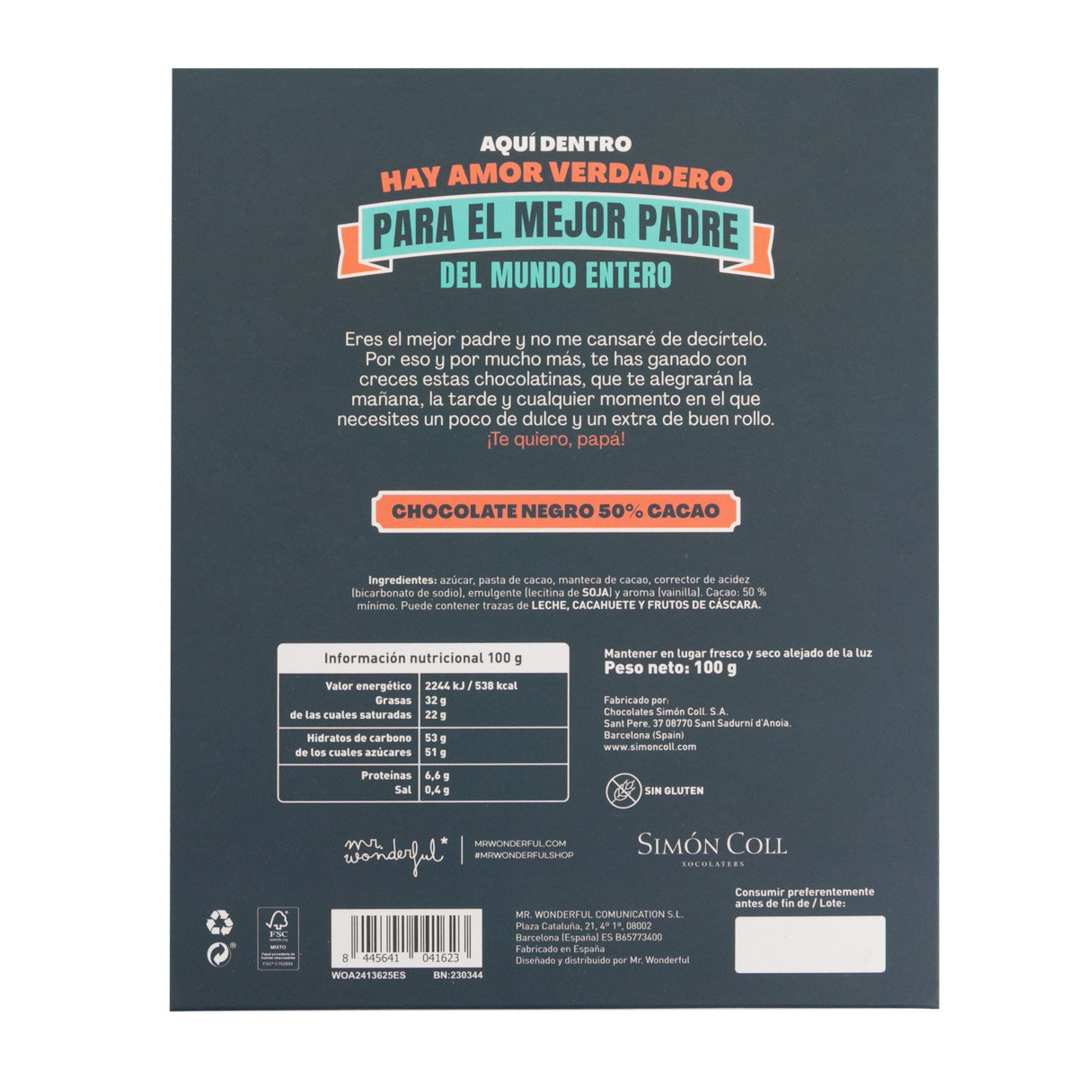 Libro de chocolatinas - 20 de las mil razones por las que eres el padre más genial del mundo entero