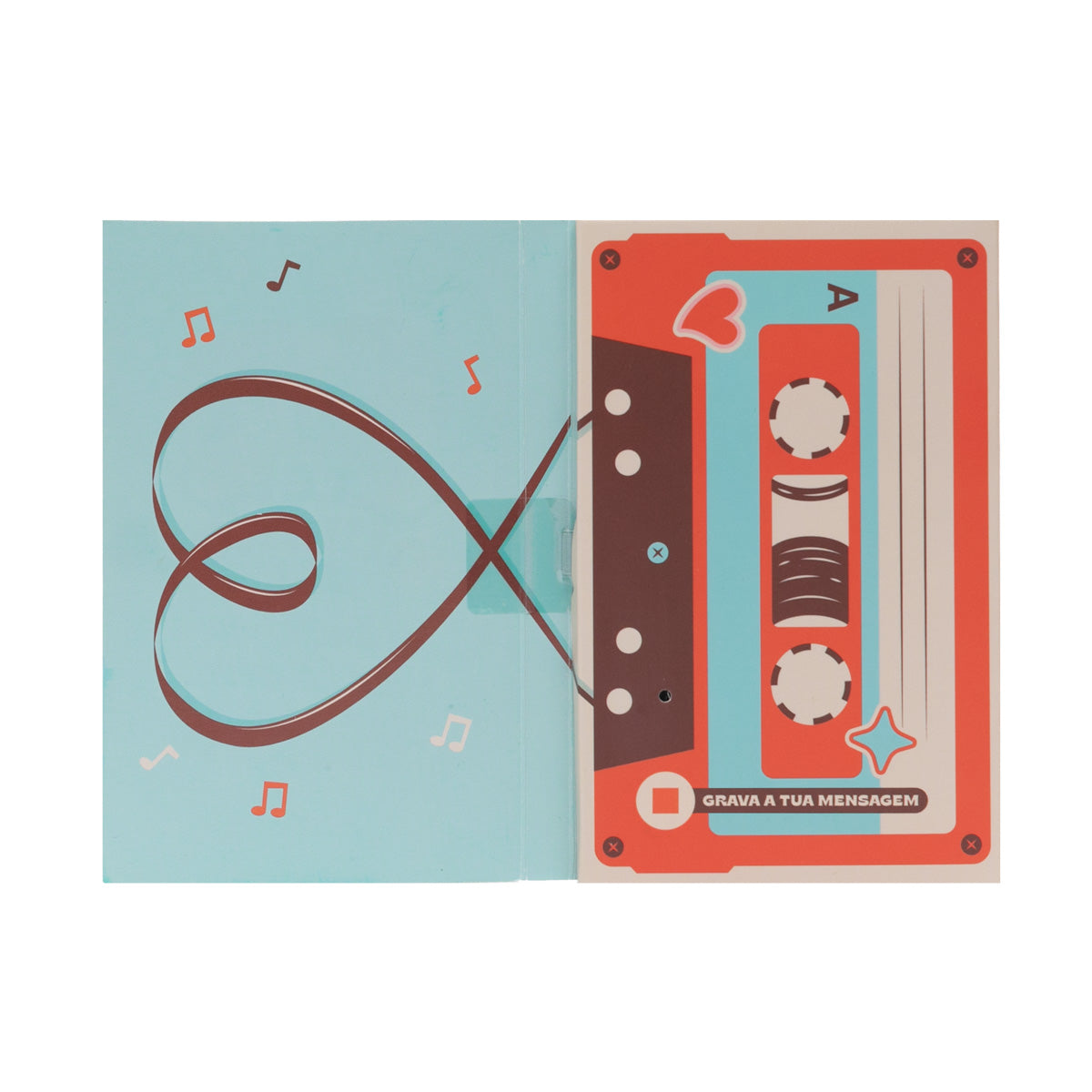 Postal com gravador de mensagens áudio - Digo tudo o que está no meu coração e registo neste cartão 