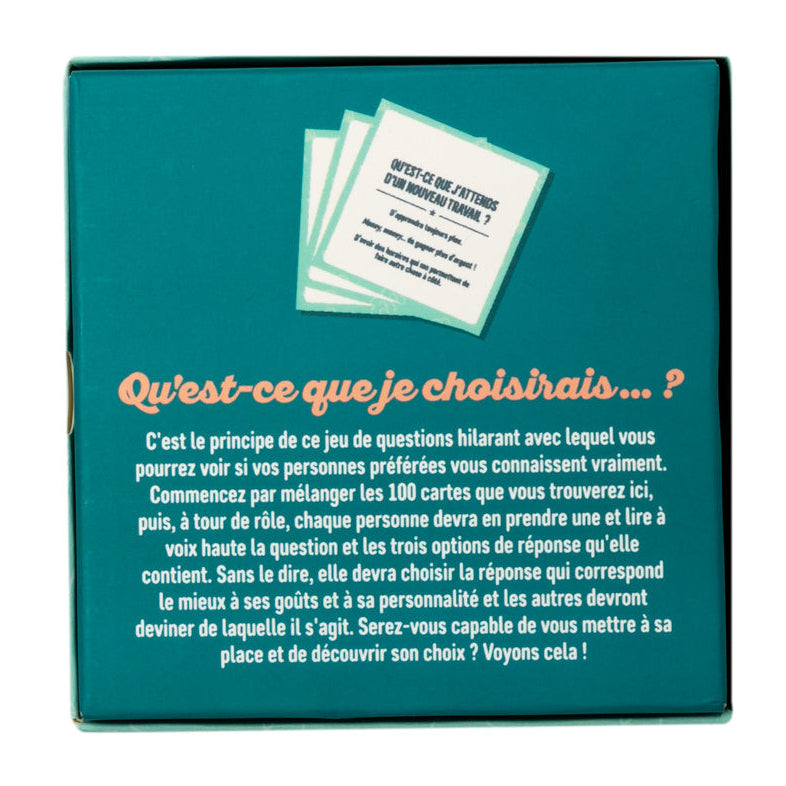 Jeu de cartes - Qu'est-ce que je choisirais... ? 