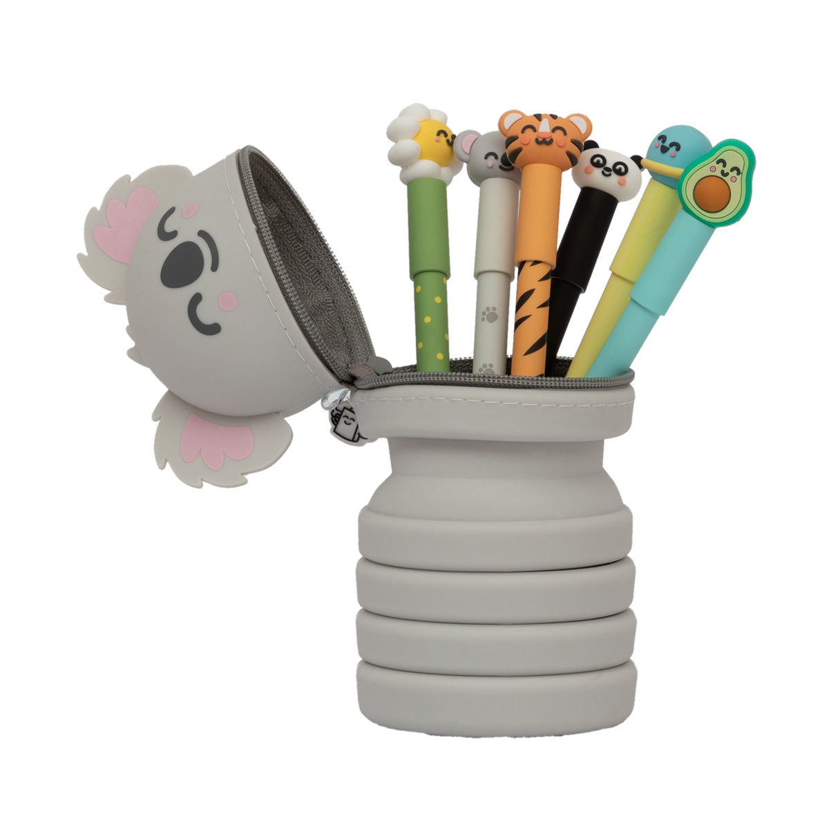 Set con 6 bolis borrables Bo-Bo originales + estuche silicona koala.