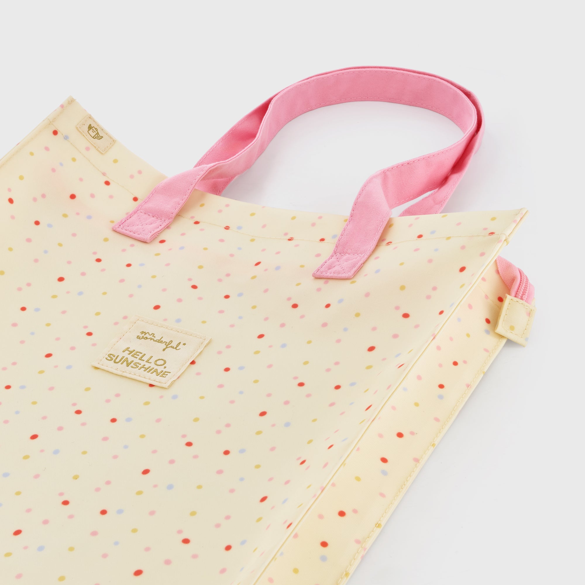 Tote bag multicoloured polka dots - Hello, sunshine!