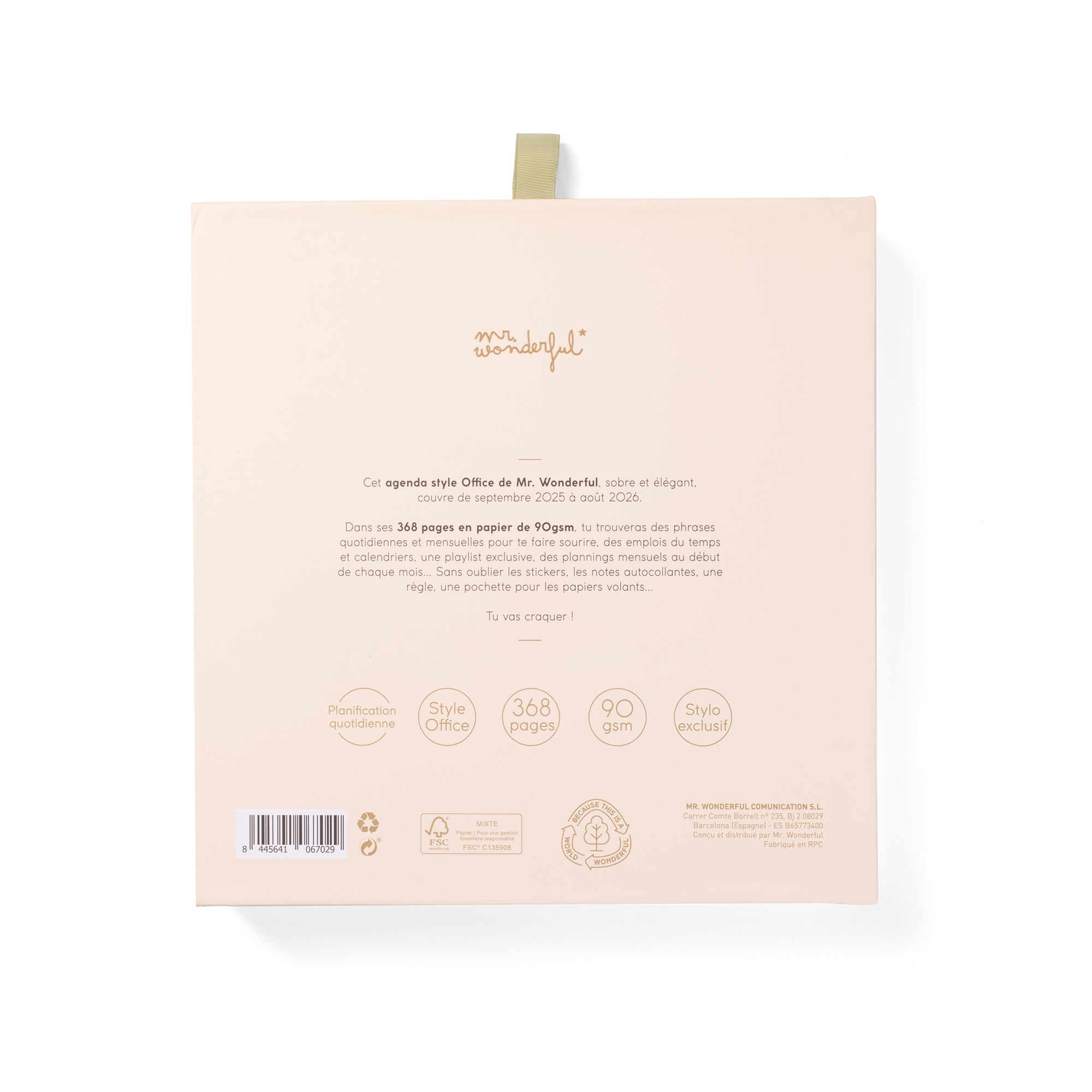 Set d'Agenda Office 2025-26 Journalier + stylo - Tout va bien, tout est parfait