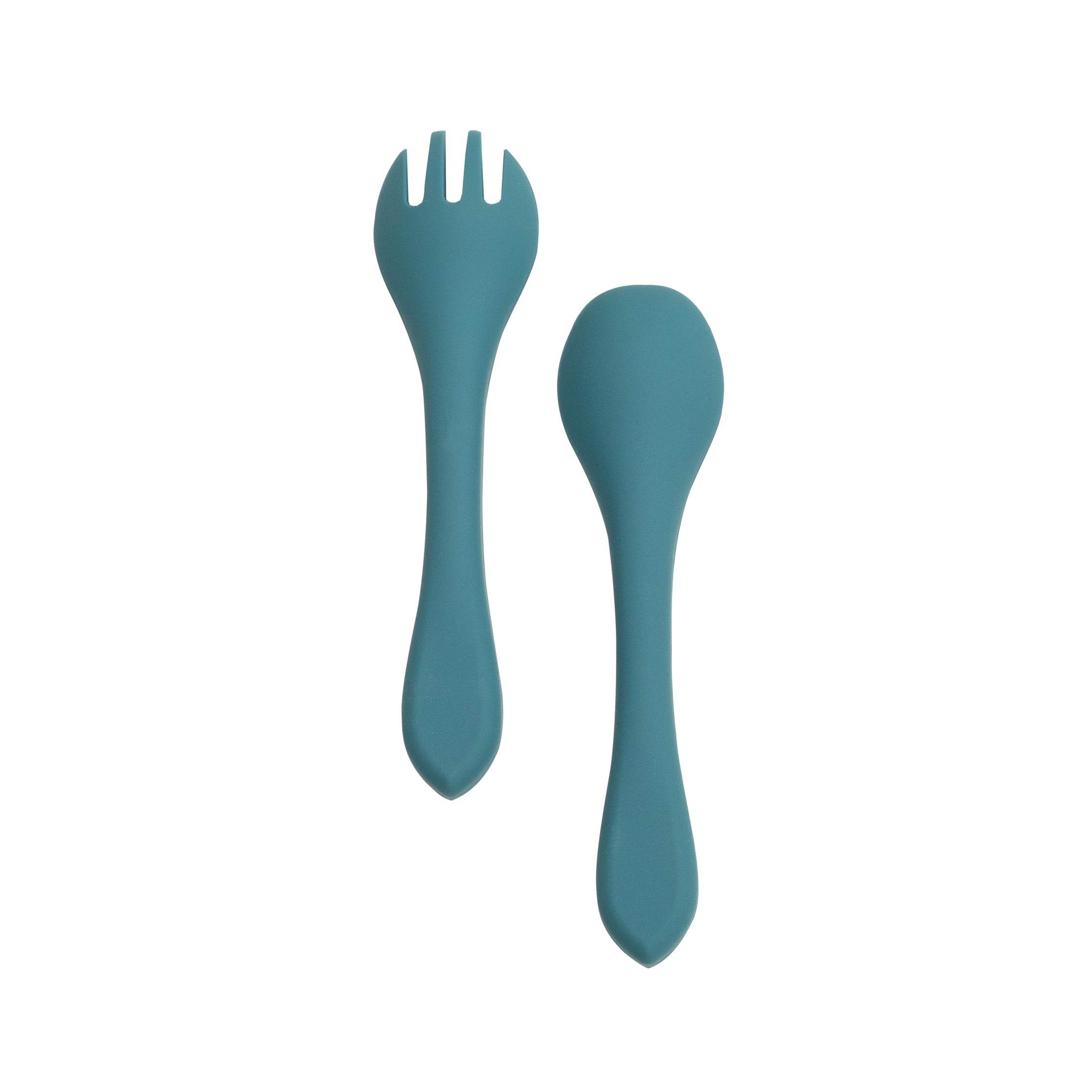 Silicone cutlery set for babies - Blue