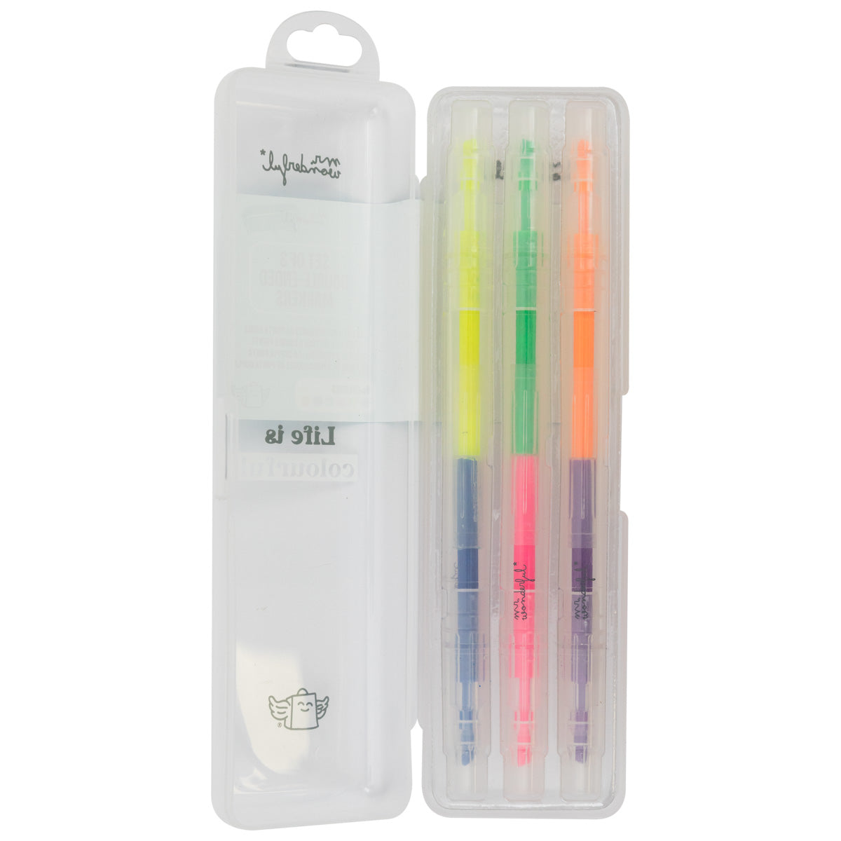 Set of 3 double-ended markers - Life is colourful