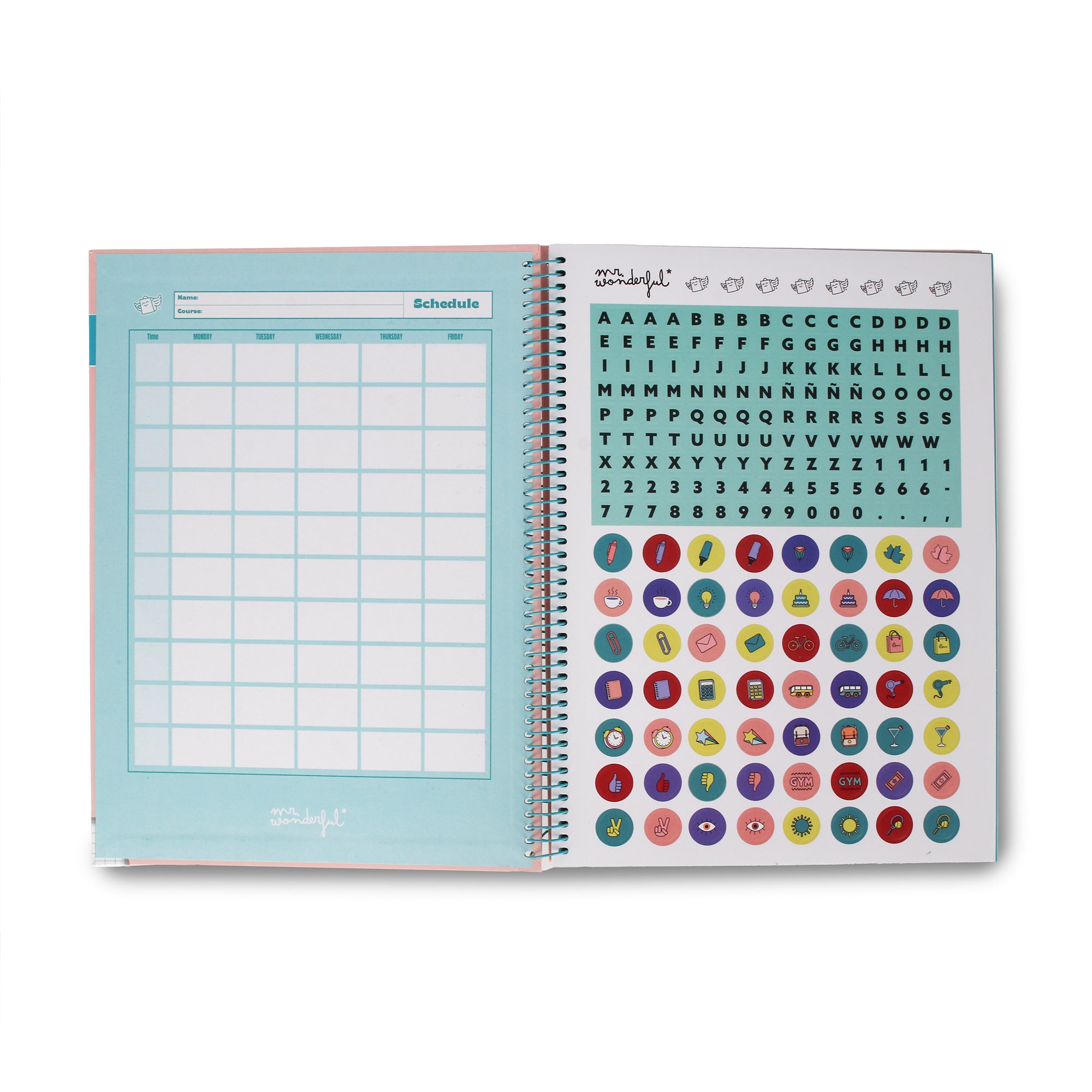 Libreta A4 rosa 120 sheets - Grid paper and micro-perforated