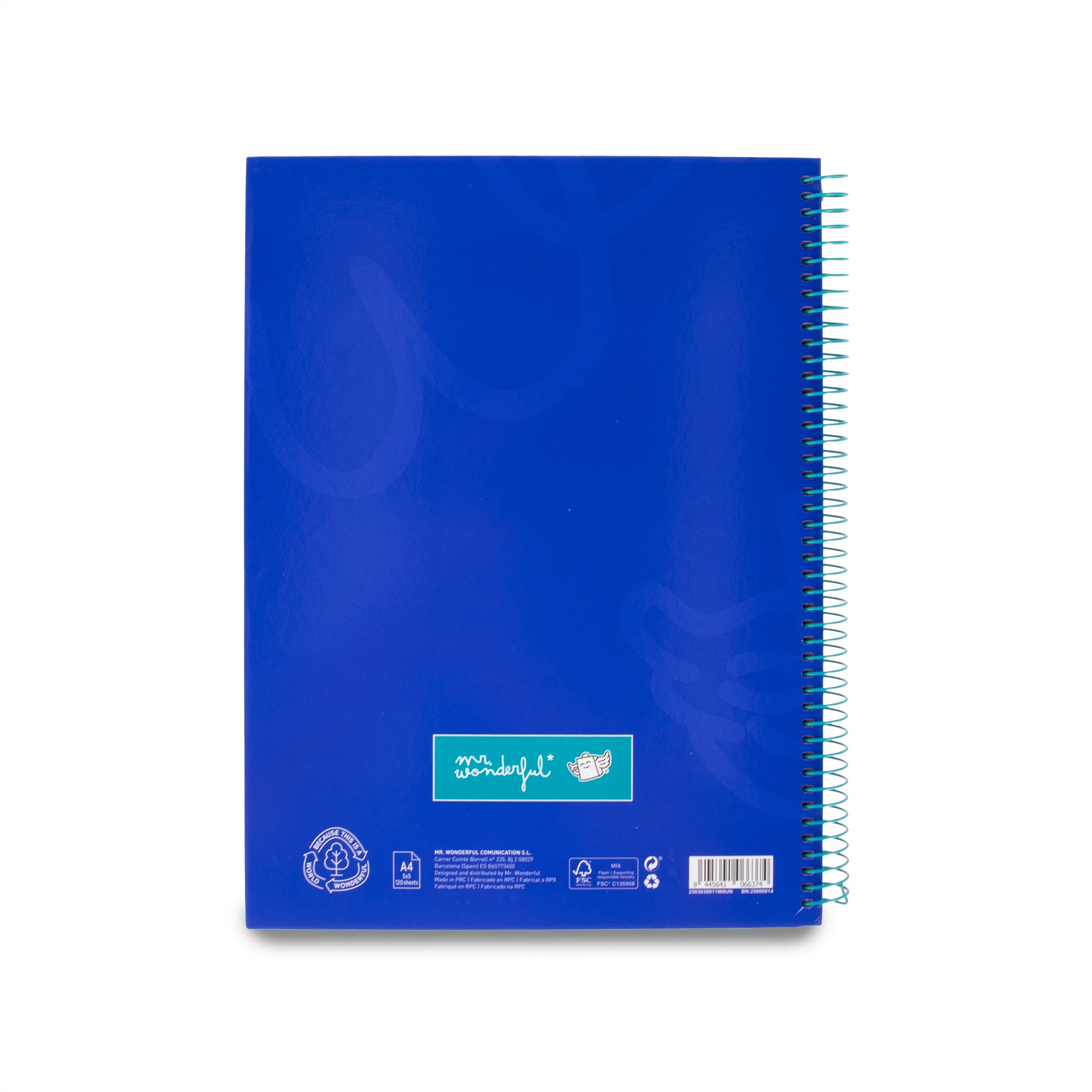 Libreta A4 azul 120 sheets - Grid paper and micro-perforated