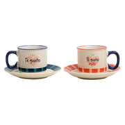 Set de 2 tazas espresso con mensajes de amor Mr. Wonderful para presumir de amor del bueno