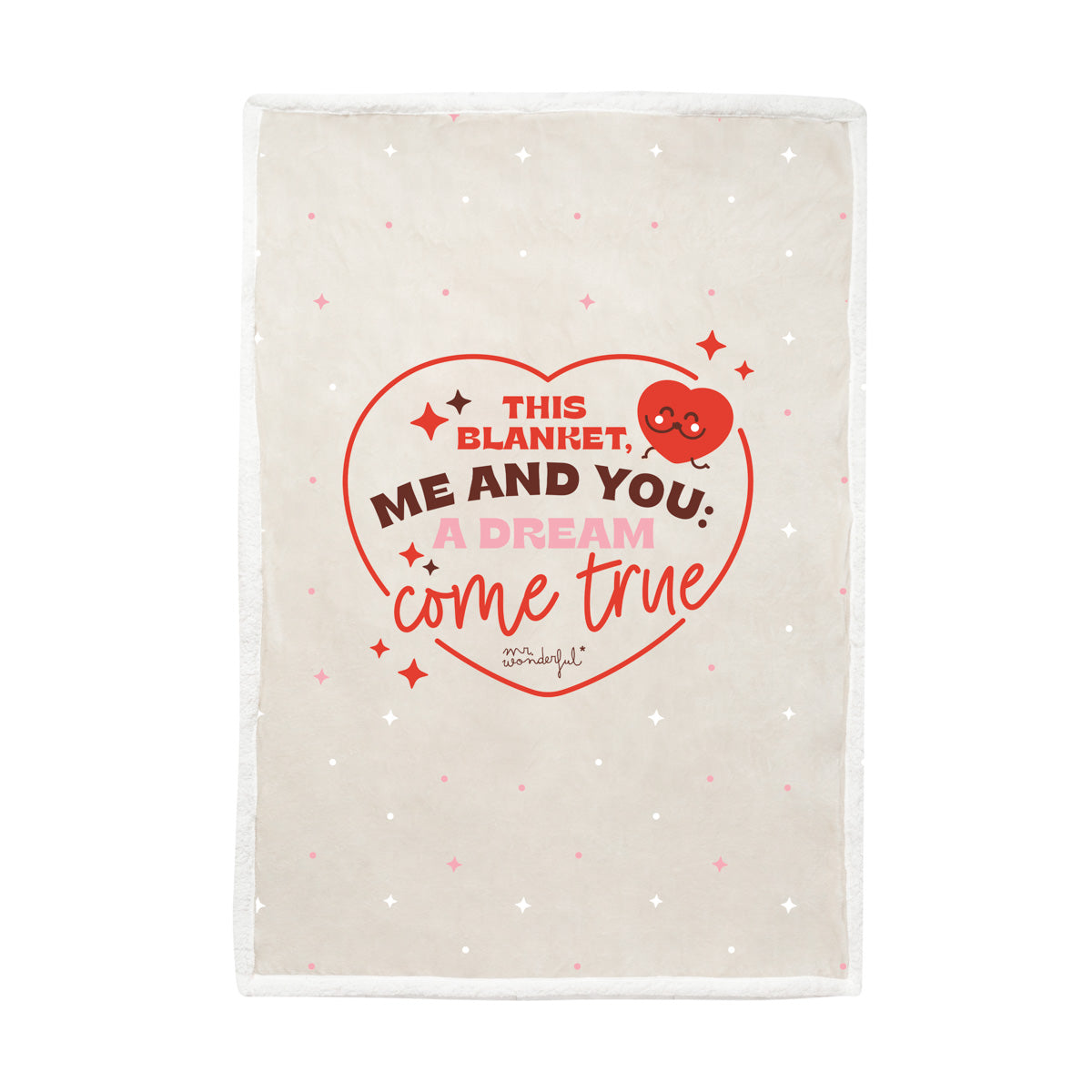 Manta con mensaje de amor Mr. Wonderful + funda de cojín - This blanket, me and you: a dream come true