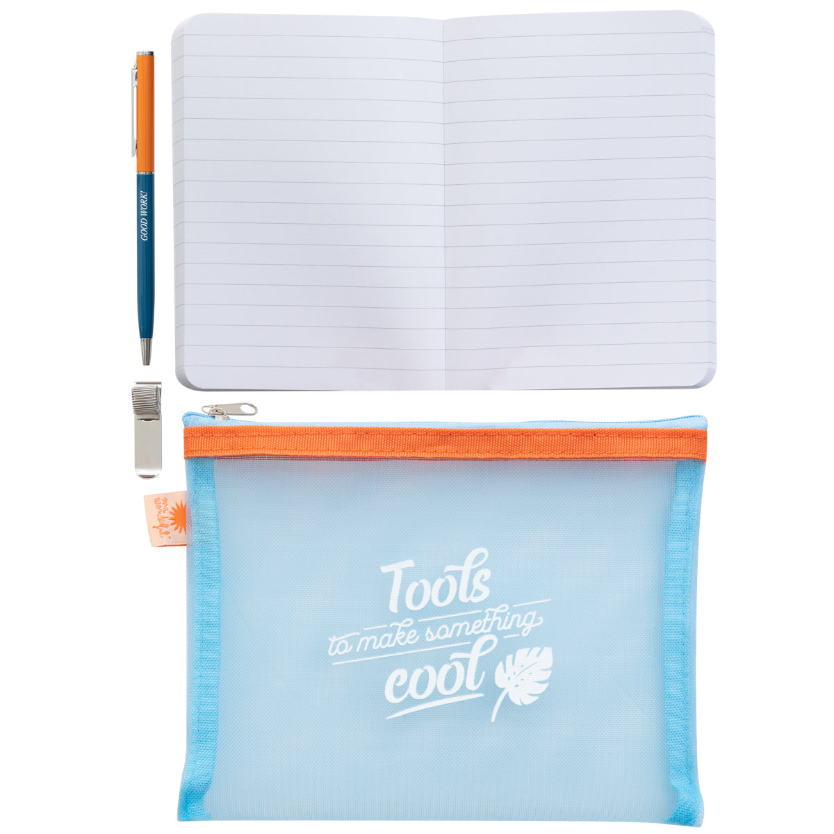 Pencil case with notebook and pen - Tools to make something cool