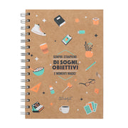 Quaderno A5 con frase Mr. Wonderful - Sempre strapieno di sogni, obiettivi e momenti magici