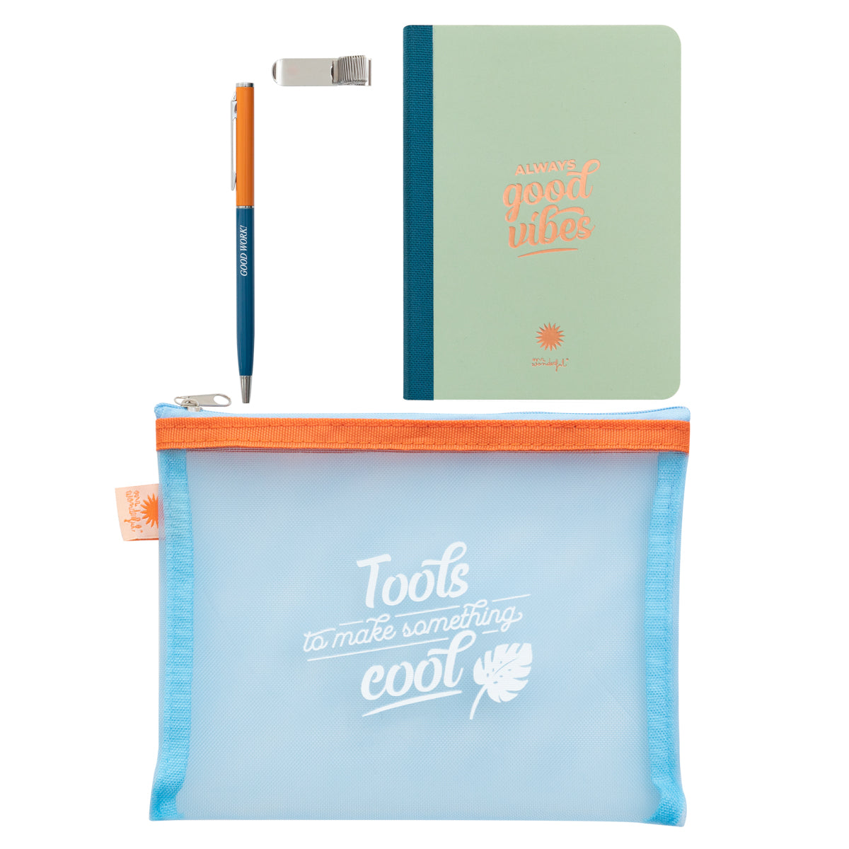 Pencil case + notebook + pen - Tools to make something cool