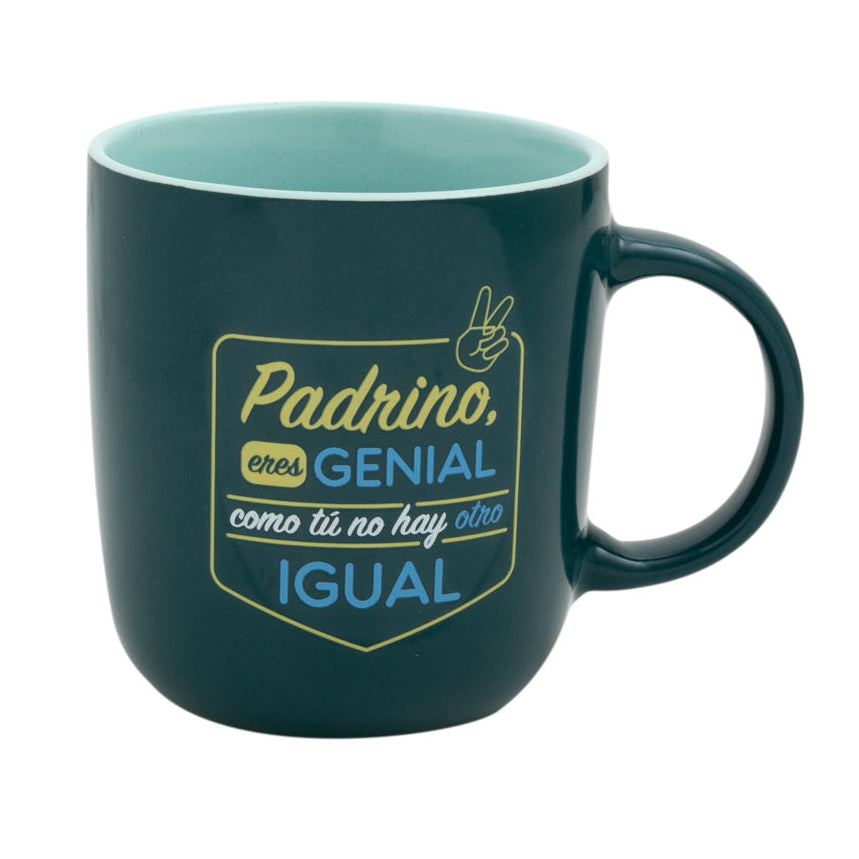 Taza con frase Mr. Wonderful para padrinos - Padrino, eres genial. Como tú no hay otro igual.